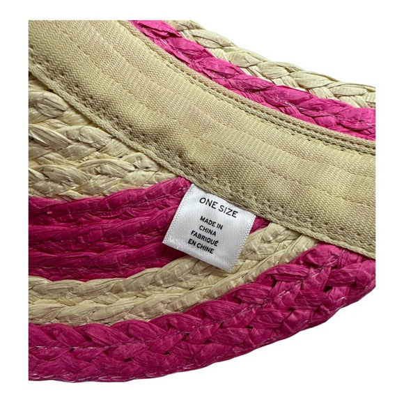 Pink Straw Sun Hat OS - Picture 5 of 6